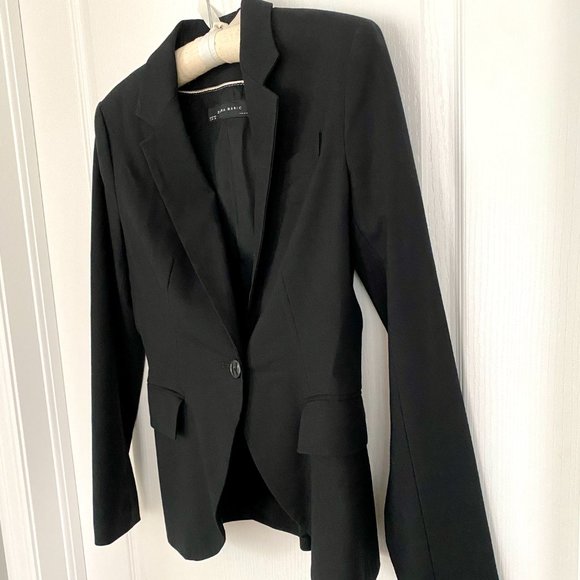 Zara Black Single Breasted One Button Blazer Size 4 - Picture 6 of 13